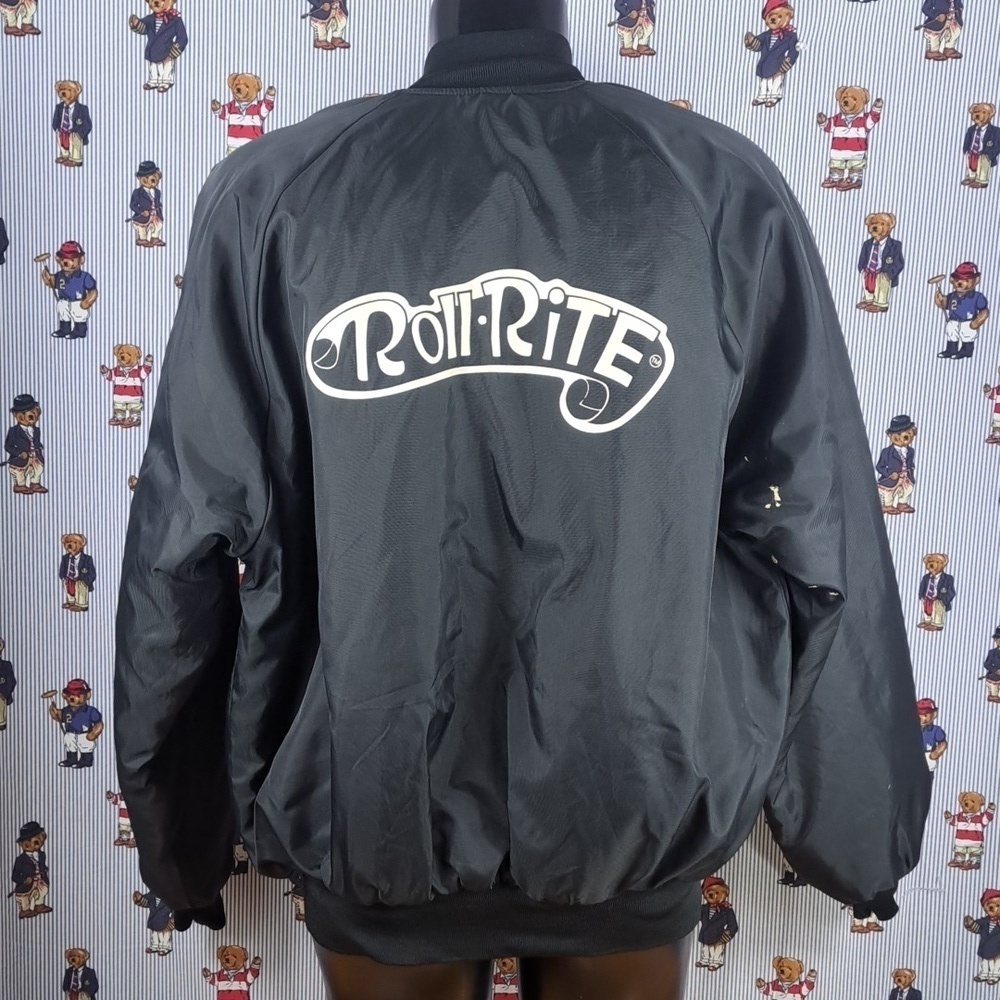 BMR Sports wear black & white spell out quilt lined 2XL full snap trucker jacket - Picture 4 of 8